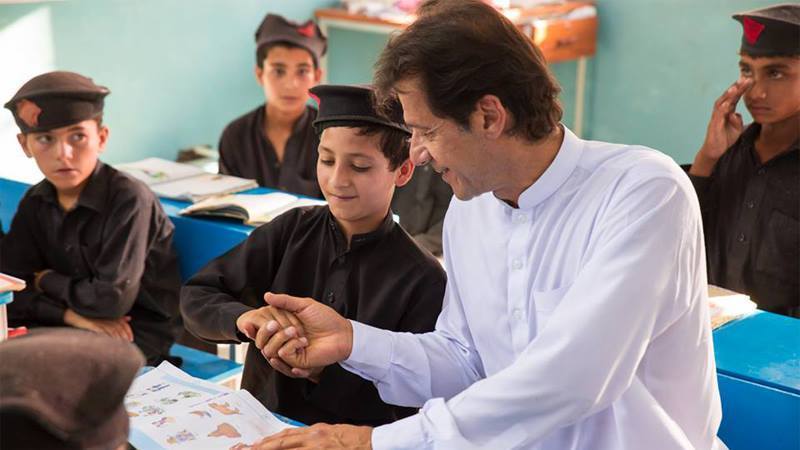 Imran Khan with Public School Students